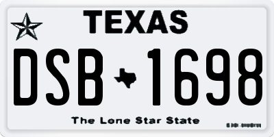 TX license plate DSB1698