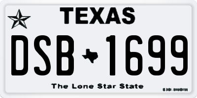 TX license plate DSB1699