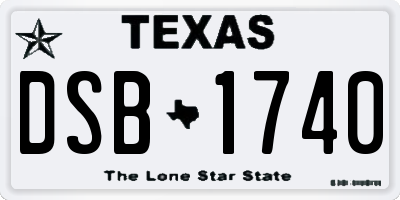 TX license plate DSB1740