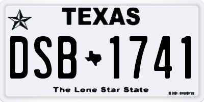 TX license plate DSB1741