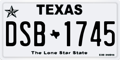 TX license plate DSB1745