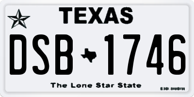 TX license plate DSB1746