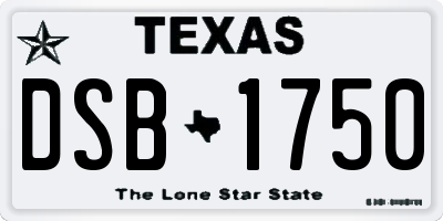 TX license plate DSB1750