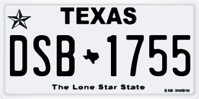 TX license plate DSB1755