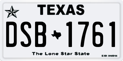 TX license plate DSB1761