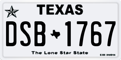 TX license plate DSB1767