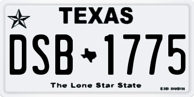 TX license plate DSB1775