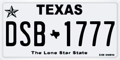 TX license plate DSB1777