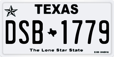 TX license plate DSB1779