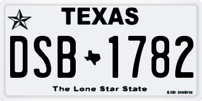 TX license plate DSB1782