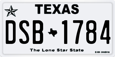 TX license plate DSB1784