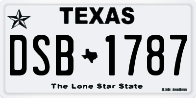 TX license plate DSB1787