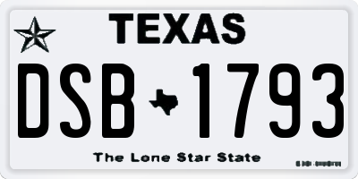 TX license plate DSB1793