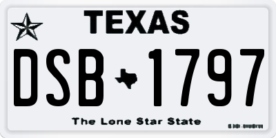 TX license plate DSB1797