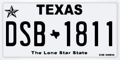TX license plate DSB1811