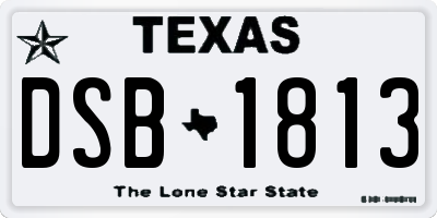 TX license plate DSB1813