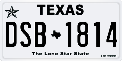 TX license plate DSB1814