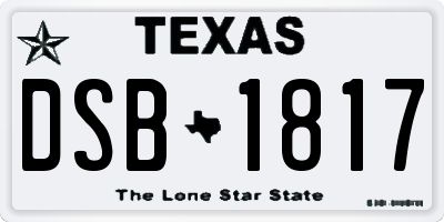 TX license plate DSB1817