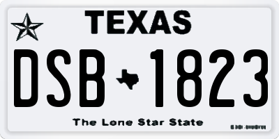 TX license plate DSB1823