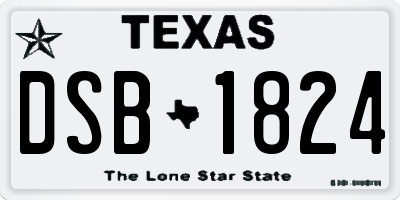 TX license plate DSB1824