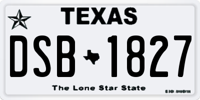 TX license plate DSB1827