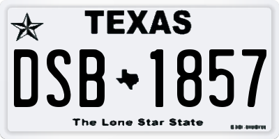 TX license plate DSB1857