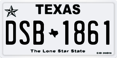 TX license plate DSB1861