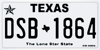 TX license plate DSB1864