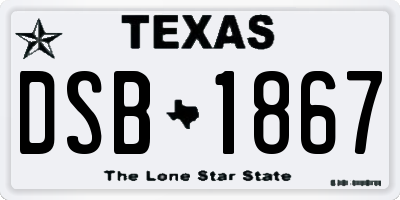 TX license plate DSB1867