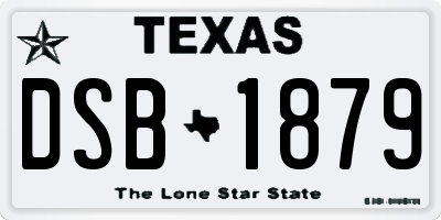 TX license plate DSB1879
