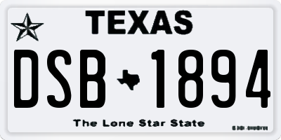 TX license plate DSB1894