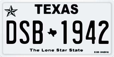 TX license plate DSB1942