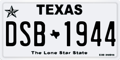 TX license plate DSB1944
