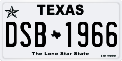 TX license plate DSB1966