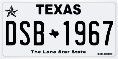 TX license plate DSB1967