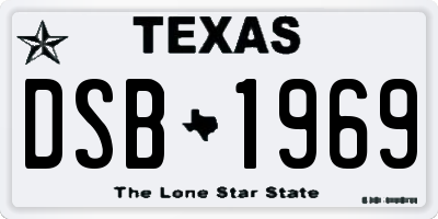 TX license plate DSB1969