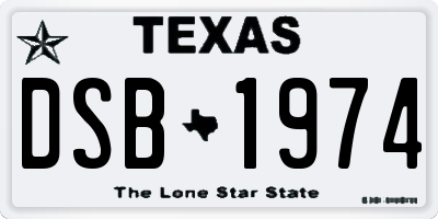 TX license plate DSB1974