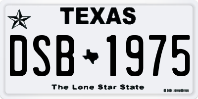 TX license plate DSB1975