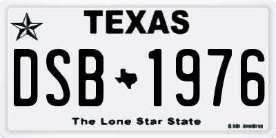 TX license plate DSB1976