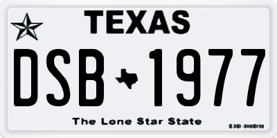 TX license plate DSB1977