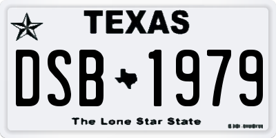 TX license plate DSB1979
