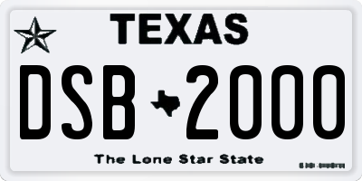 TX license plate DSB2000