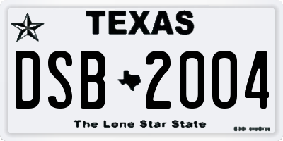 TX license plate DSB2004