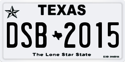 TX license plate DSB2015