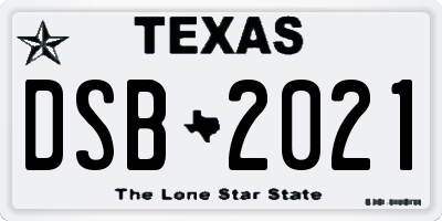 TX license plate DSB2021