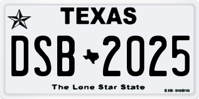 TX license plate DSB2025
