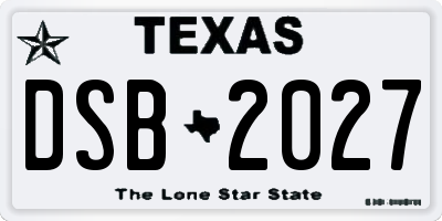 TX license plate DSB2027