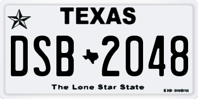 TX license plate DSB2048
