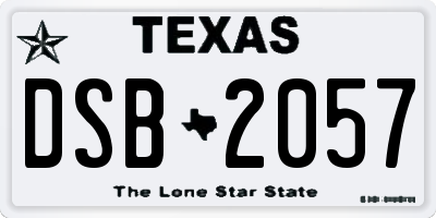TX license plate DSB2057