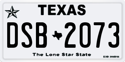 TX license plate DSB2073